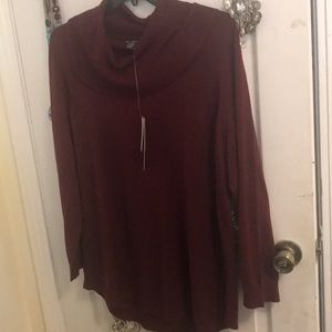 Plus size cashmere blend cowl neck sweater